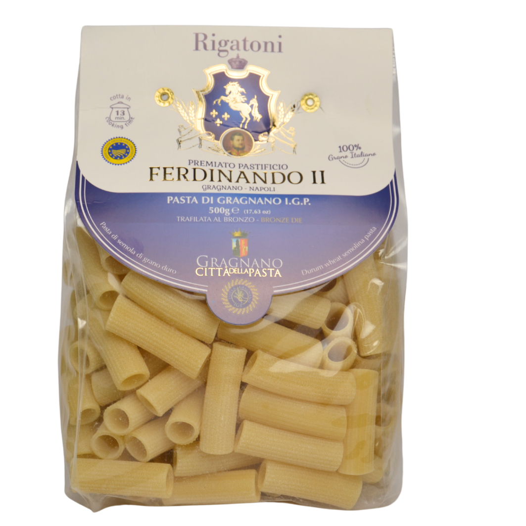 Rigatoni del premiato pastificio Ferdinando II di Gragnano IGP