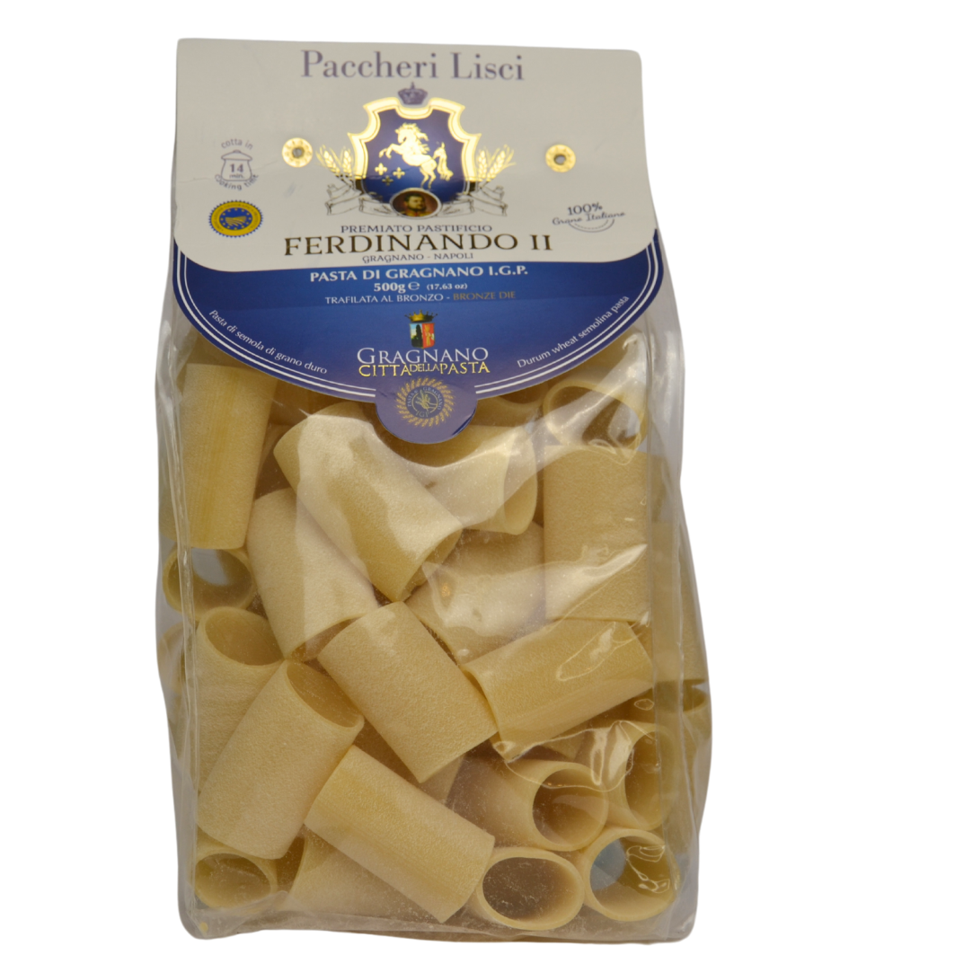 Paccheri lisci del premiato pastificio Ferdinando II di Gragnano IGP